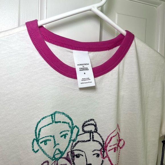 NEW Nordstrom Girls Size 6 Off-White Graphic Tee - Picture 6 of 10